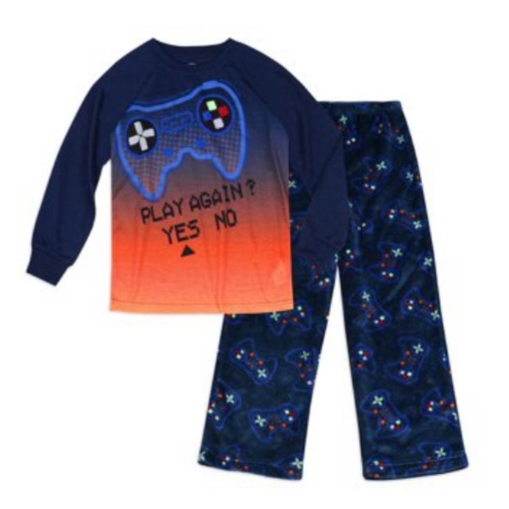 Pajamas boys new size XS 4-5 glow in dark polyester